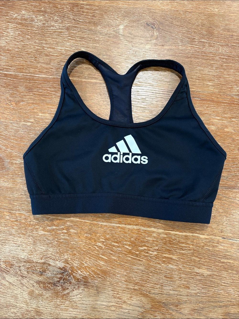 adidas Black Women's sports bra with White Logo